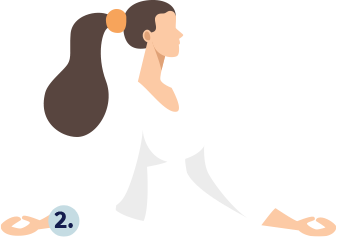 Ilustração de uma mulher em postura de alongamento.
